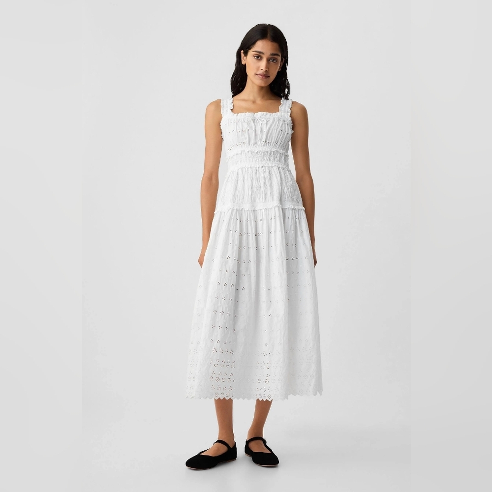 Gap x Doen White Eyelet Midi Dress
